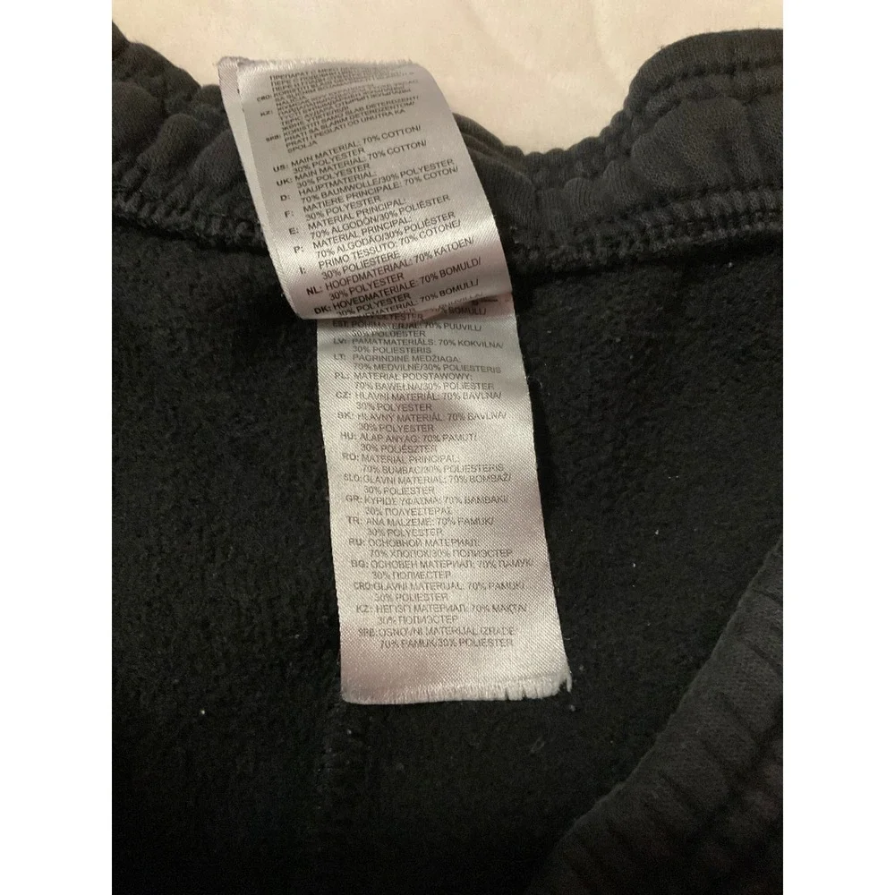 Adidas Mens Black Fleece Jogger Sweatpants Three Stripe Logo Size L
